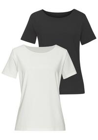 Lascana T-Shirt T-Shirt Damen - creme - schwarz