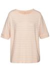 Lascana Rundhalsshirt T-Shirt Damen - peach gestreift