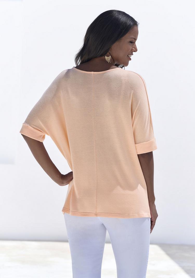 Lascana Lascana Rundhalsshirt T-Shirt Damen - peach - 0 | SportScheck