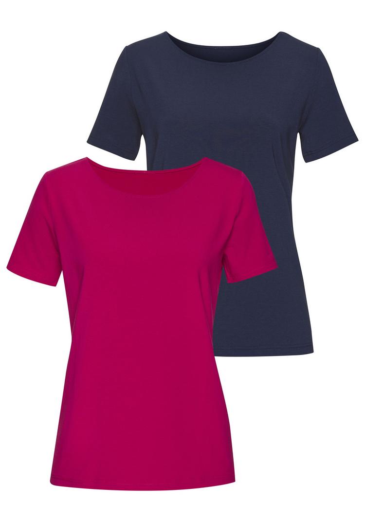 Lascana Lascana T-Shirt T-Shirt Damen - hibiskus - navy - 0 | SportScheck
