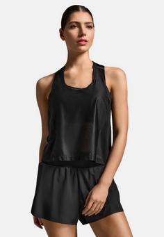 Rückansicht von 2XU Light Speed React Crop Singlet Funktionsshirt Damen black-black reflective