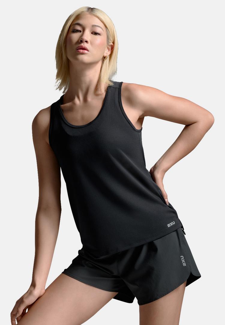 2XU 2XU Aero Mesh Singlet Funktionsshirt Damen - black-silver reflective - 2 | SportScheck