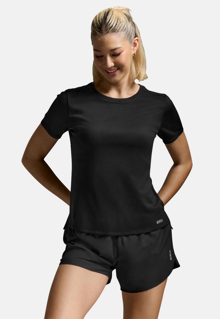 2XU 2XU Aero Mesh Tee Funktionsshirt Damen - black-silver reflective - 0 | SportScheck