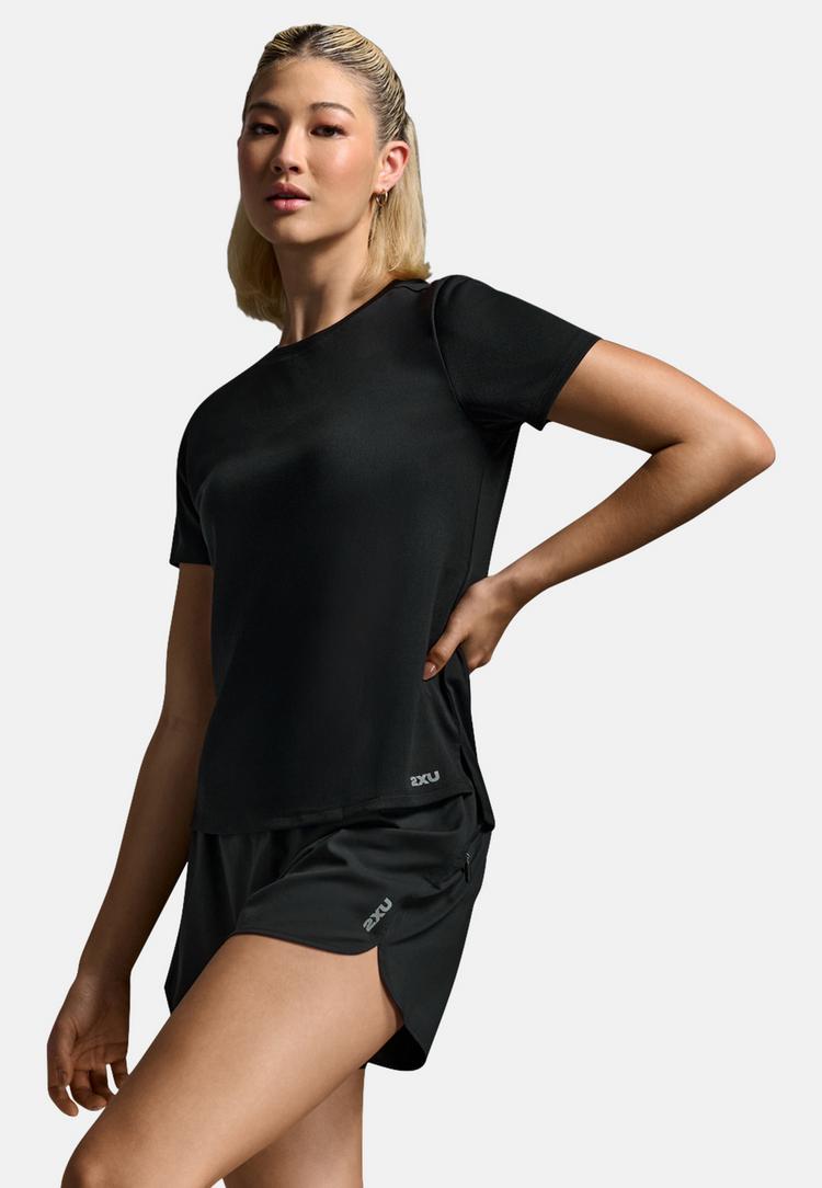 2XU 2XU Aero Mesh Tee Funktionsshirt Damen - black-silver reflective - 2 | SportScheck