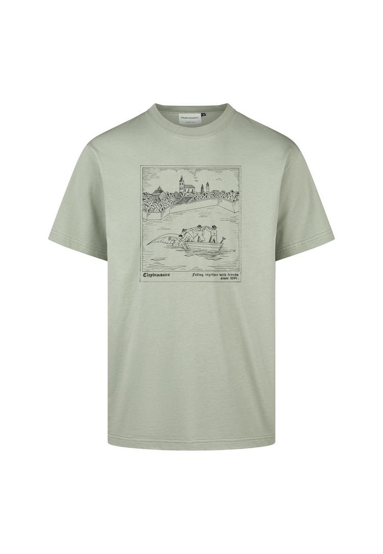 Cleptomanicx Cleptomanicx Berblinger Printshirt Herren - Wrought Iron - 0 | SportScheck