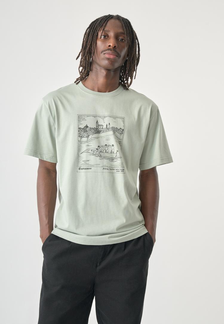 Cleptomanicx Cleptomanicx Berblinger Printshirt Herren - Wrought Iron - 1 | SportScheck