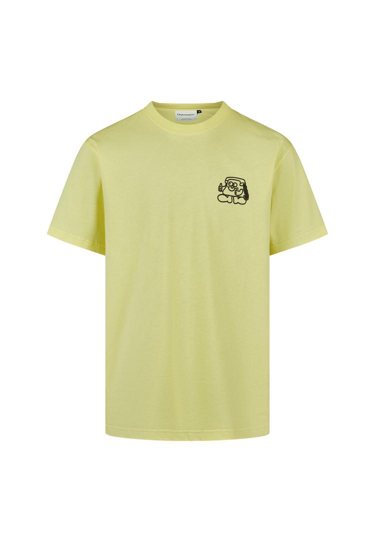 Cleptomanicx Cleptomanicx Connected Printshirt Herren - Yellow Cream - 0 | SportScheck