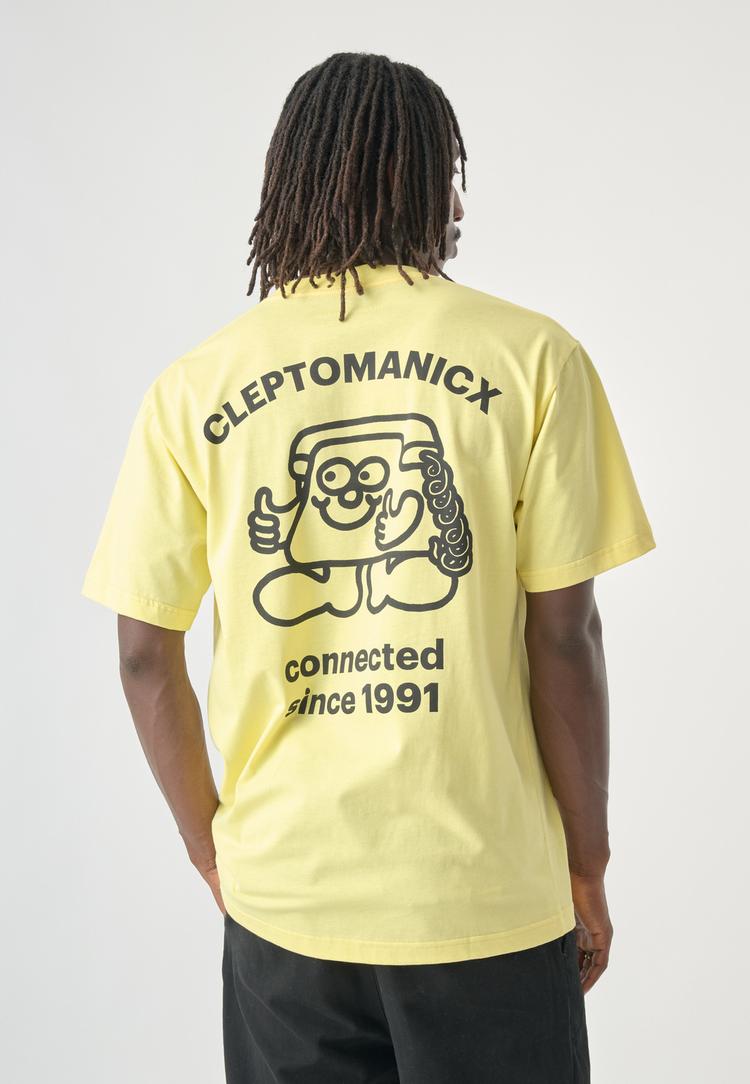 Cleptomanicx Cleptomanicx Connected Printshirt Herren - Yellow Cream - 1 | SportScheck