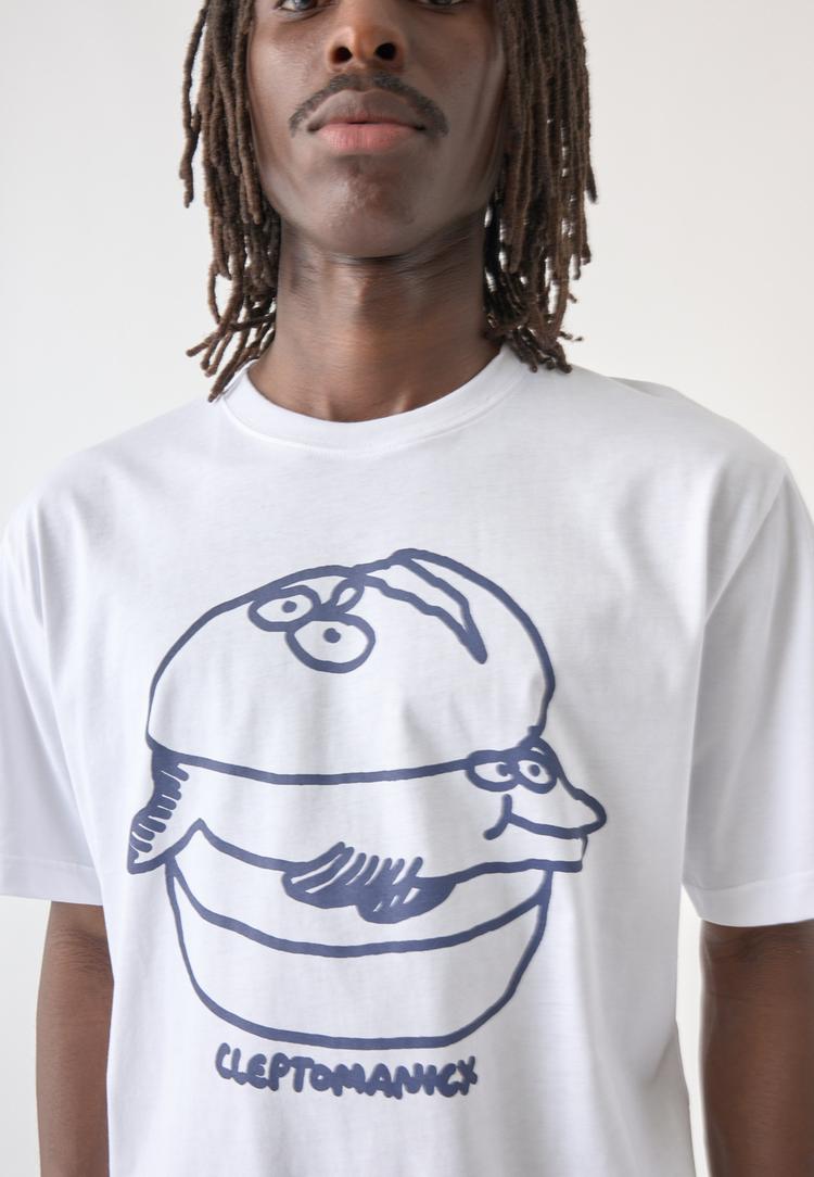 Cleptomanicx Cleptomanicx Fischburger Printshirt Herren - White - 2 | SportScheck