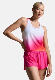 Rückansicht von 2XU Light Speed React Crop Singlet Funktionsshirt Damen fuchsia grad-white reflective