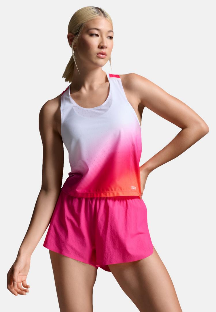2XU 2XU Light Speed React Crop Singlet Funktionsshirt Damen - fuchsia grad-white reflective - 5 | SportScheck