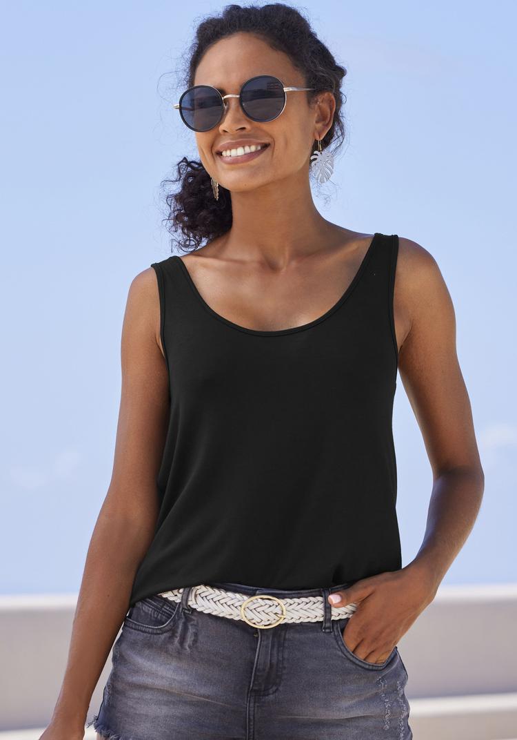 Lascana Lascana Longtop Longtop Damen - beere - schwarz - 1 | SportScheck