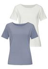 Lascana T-Shirt T-Shirt Damen - hellblau - creme