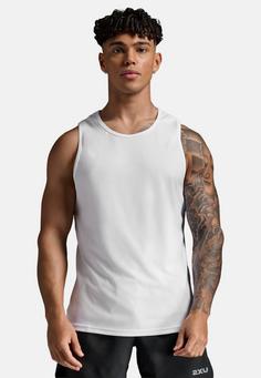 Rückansicht von 2XU Aero Mesh Tank Funktionsshirt Herren white-silver reflective
