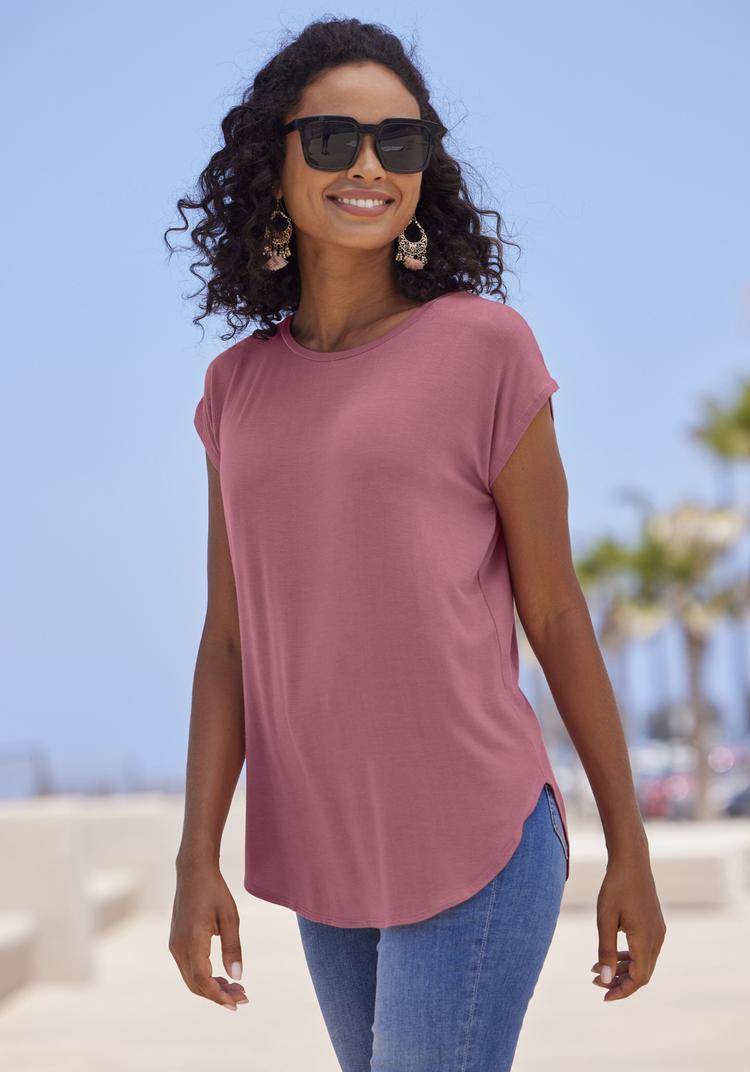 Lascana Lascana Longshirt Longshirt Damen - beere - schwarz - 0 | SportScheck