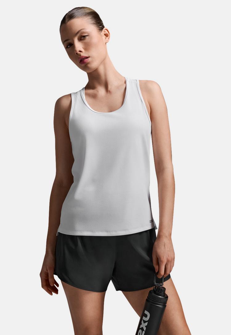 2XU 2XU Aero Mesh Singlet Funktionsshirt Damen - white-silver reflective - 0 | SportScheck