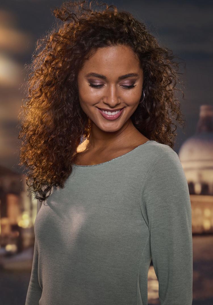 Lascana Lascana Langarmshirt Langarmshirt Damen - lindgr&uuml;n - 1 | SportScheck