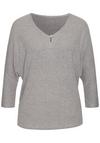 Lascana 3/4-Arm-Shirt Longshirt Damen - silbergrau