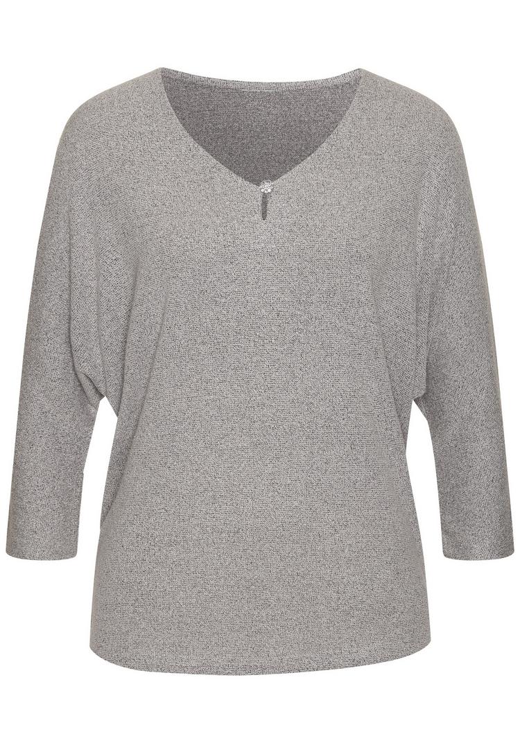 Lascana Lascana 3/4-Arm-Shirt Longshirt Damen - silbergrau - 0 | SportScheck