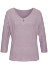 Lascana 3/4-Arm-Shirt Longshirt Damen - flieder
