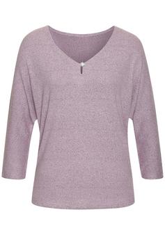 Lascana 3/4-Arm-Shirt Longshirt Damen flieder