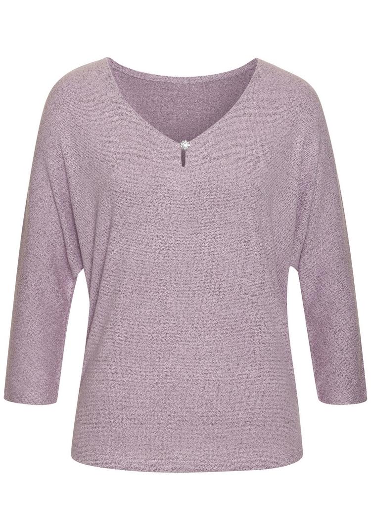 Lascana Lascana 3/4-Arm-Shirt Longshirt Damen - flieder - 0 | SportScheck