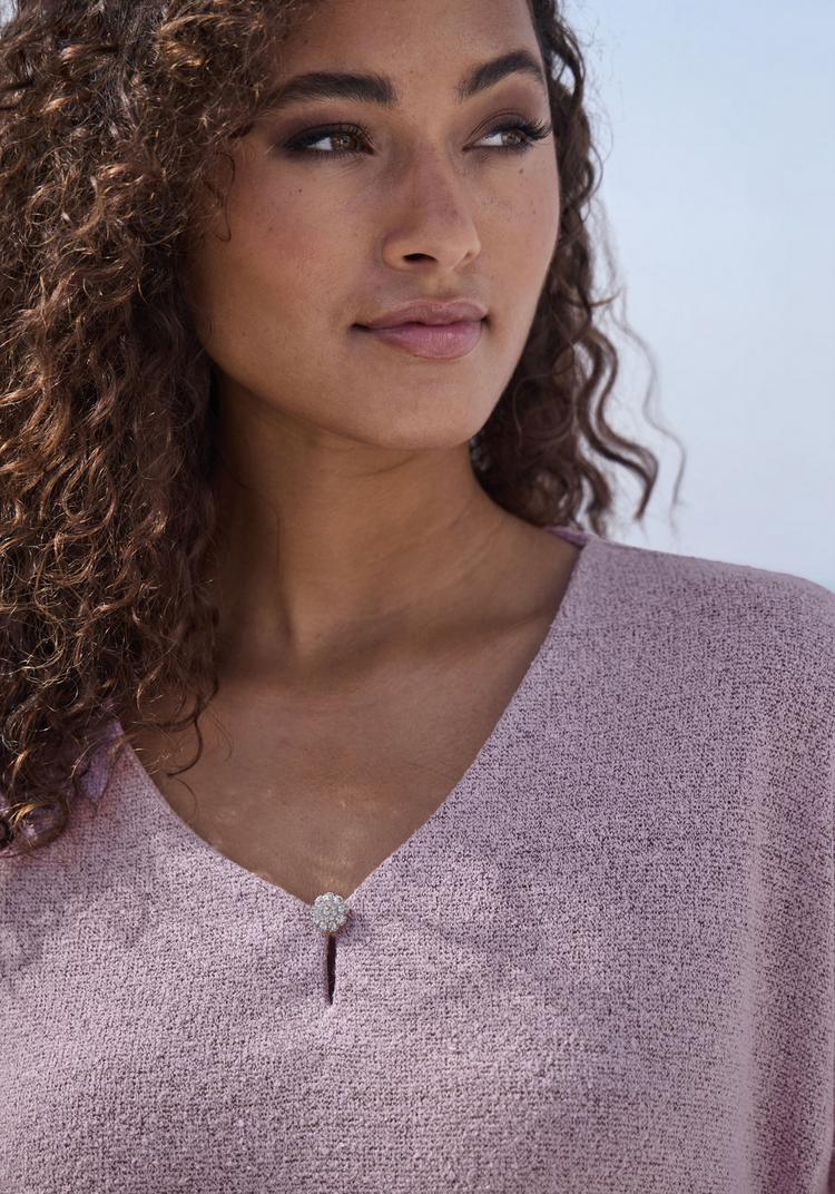 Lascana Lascana 3/4-Arm-Shirt Longshirt Damen - flieder - 2 | SportScheck