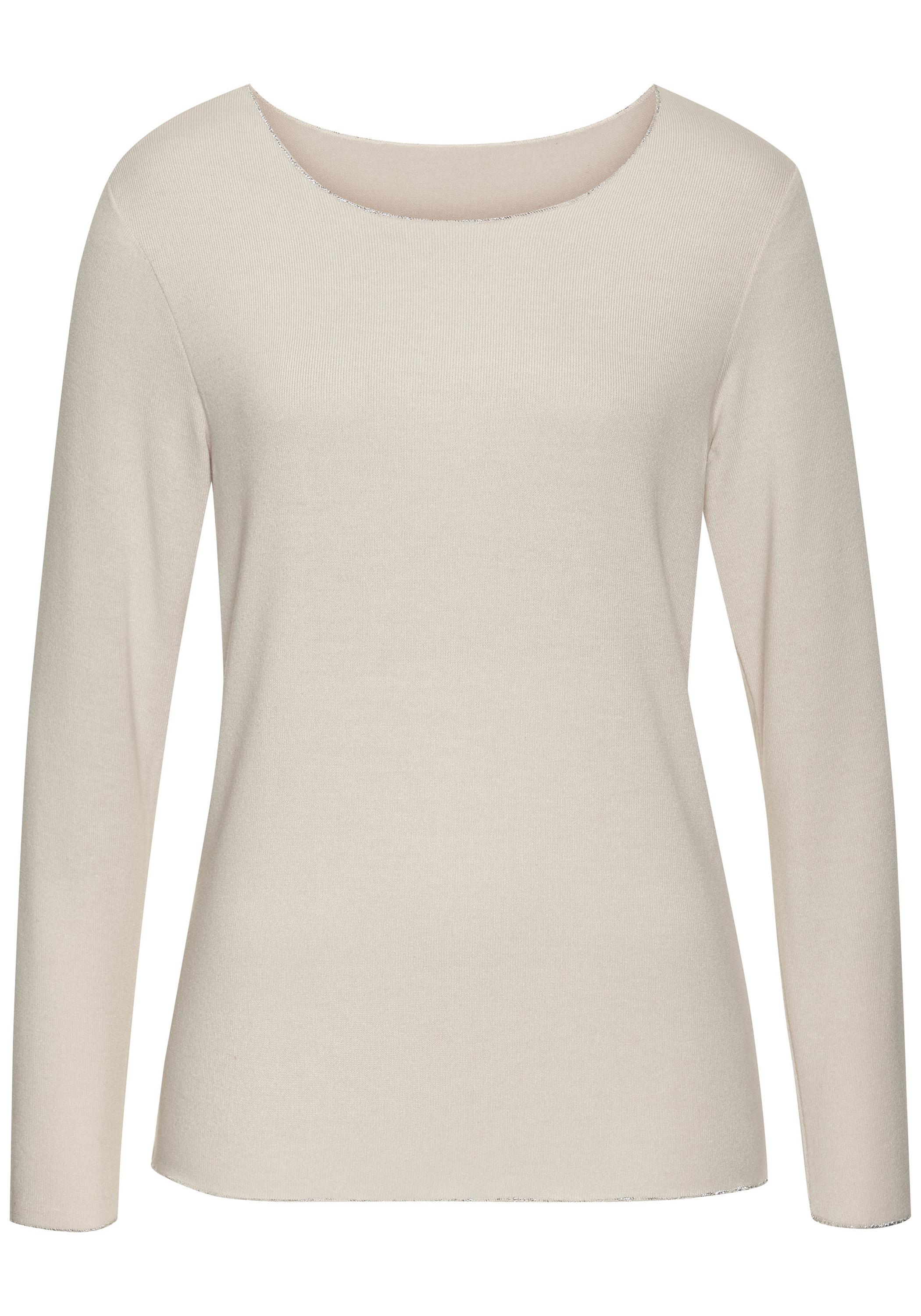 Lascana Langarmshirt Langarmshirt Damen - sand