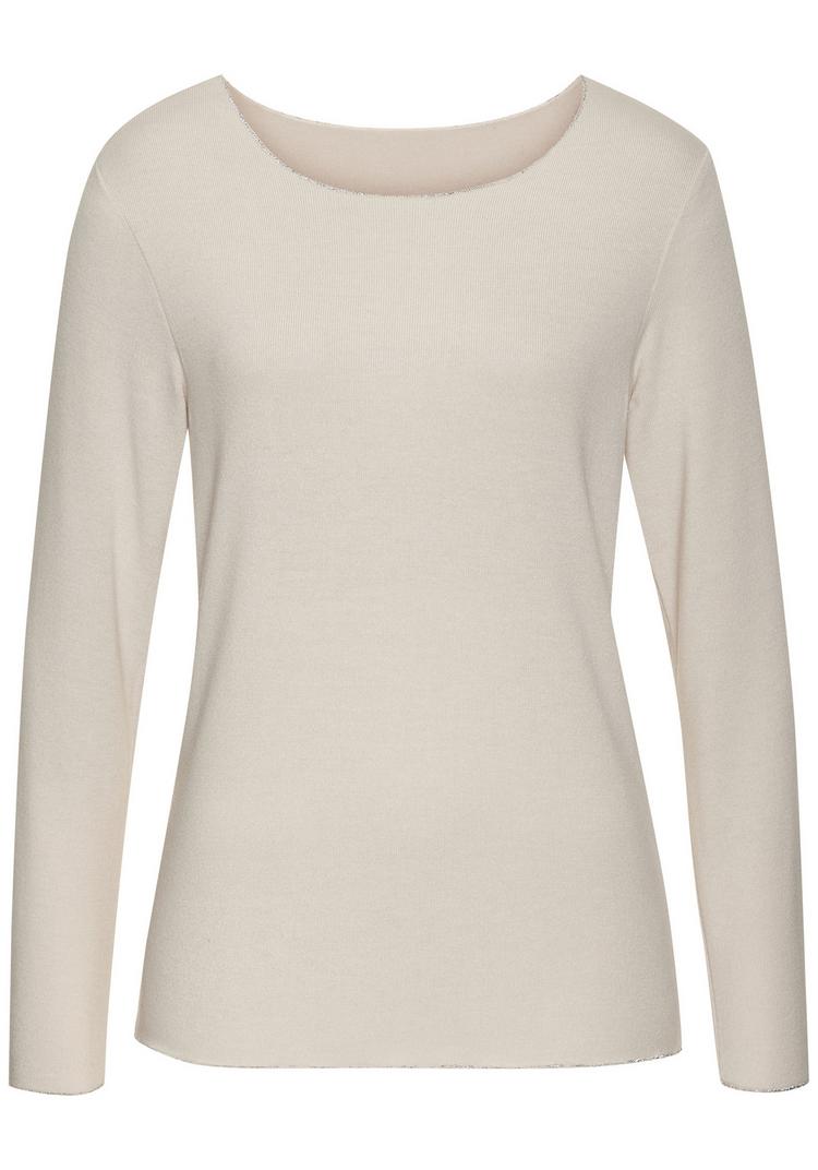 Lascana Lascana Langarmshirt Langarmshirt Damen - sand - 0 | SportScheck