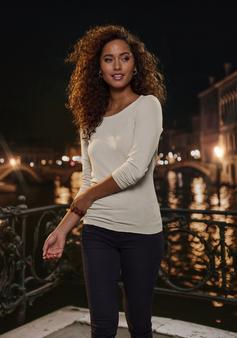 Rückansicht von Lascana Langarmshirt Langarmshirt Damen sand