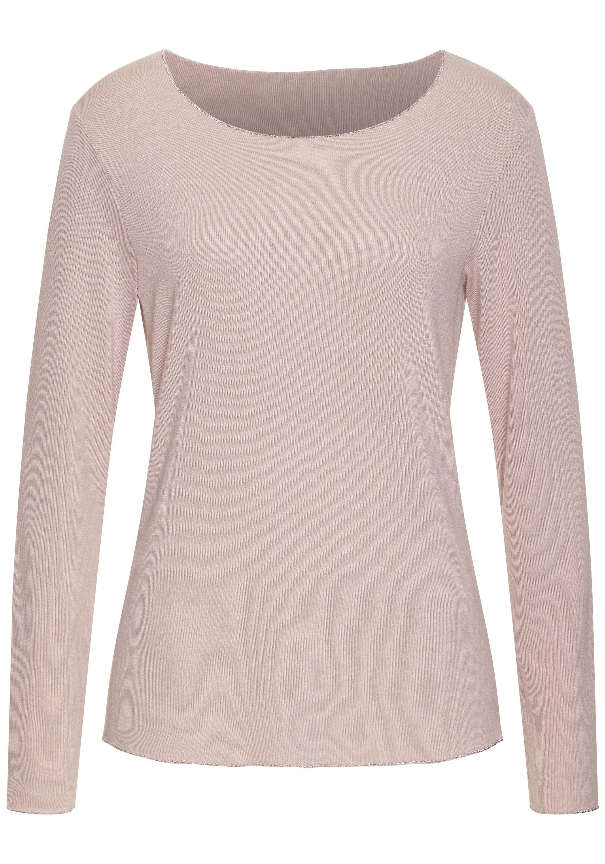 Lascana Langarmshirt Langarmshirt Damen - rosa