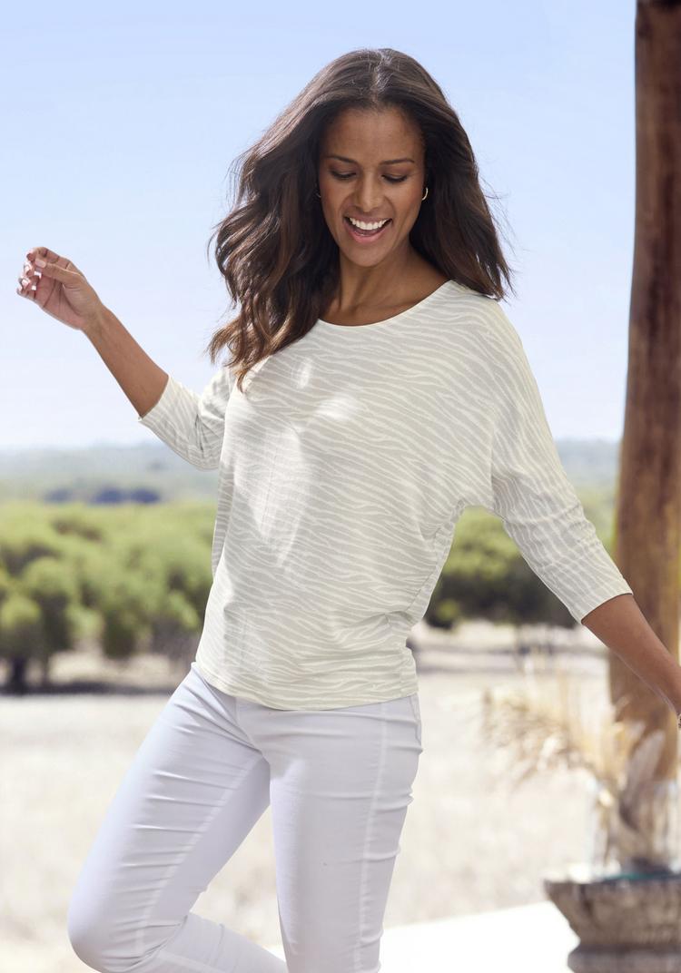 Lascana Lascana 3/4-Arm-Shirt Longshirt Damen - sand - 1 | SportScheck