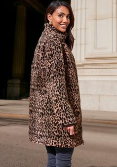 Rückansicht von Lascana Fleecejacke Fleecejacke Damen leo-braun