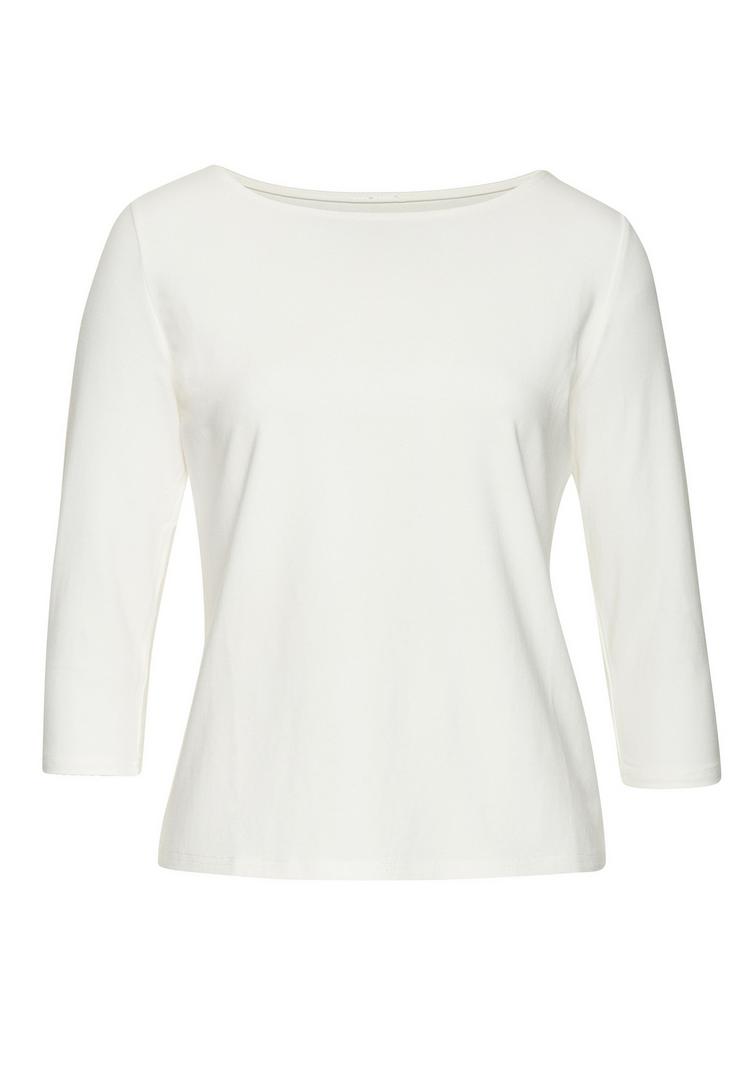 Lascana Lascana 3/4-Arm-Shirt Longshirt Damen - creme - schwarz - 1 | SportScheck