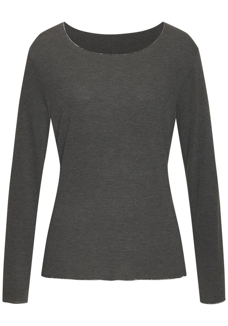 Lascana Lascana Langarmshirt Langarmshirt Damen - anthrazit - 0 | SportScheck