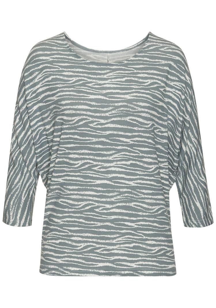 Lascana Lascana 3/4-Arm-Shirt Longshirt Damen - graublau - 0 | SportScheck