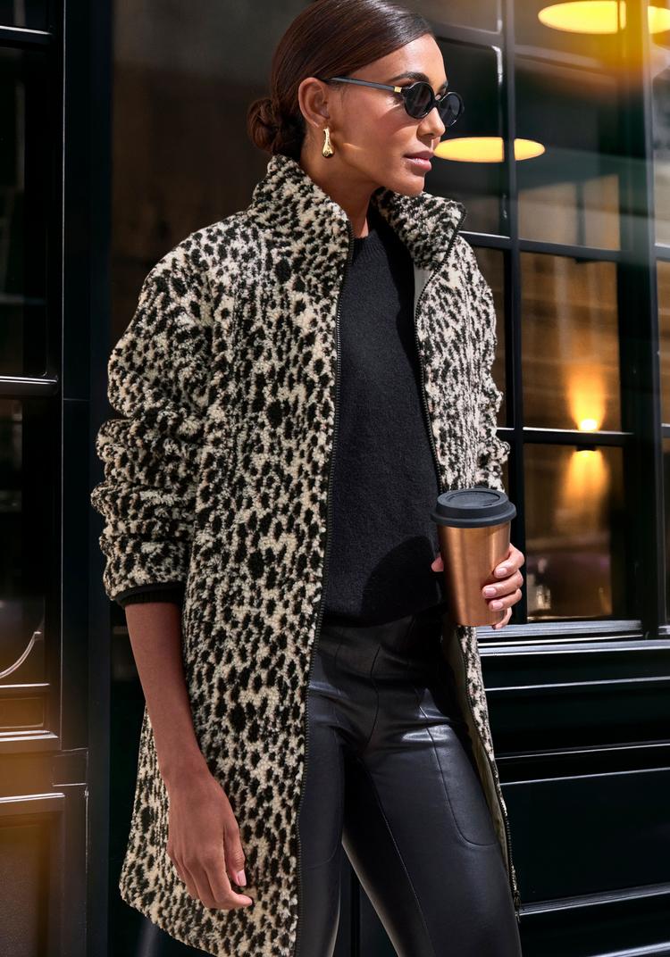 Lascana Lascana Fleecejacke Fleecejacke Damen - leo-beige - 1 | SportScheck