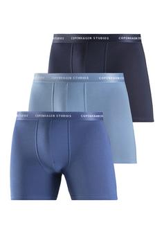 Copenhagen Studios Langer Boxer Boxershorts Herren hellblau blau navy
