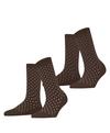 ESPRIT Fine Dot  2-Pack Socken Damen - chocolate (5272)