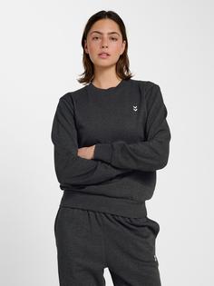 Rückansicht von hummel hmlPULSE W SWEAT CREWNECK Funktionssweatshirt Damen DARK GREY MELANGE