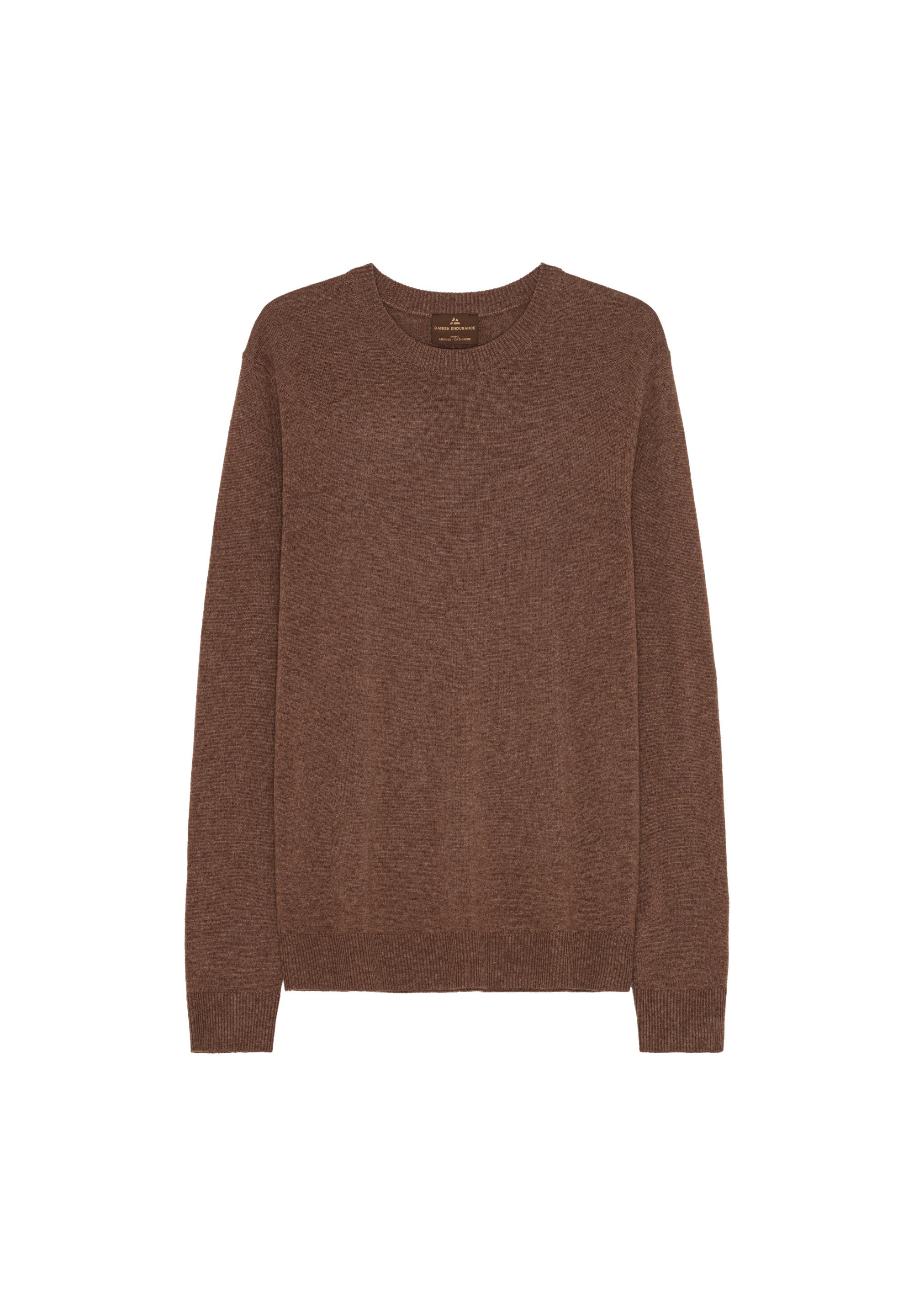 DANISH ENDURANCE Premium Knit Pullover Rundhalspullover Herren - brown