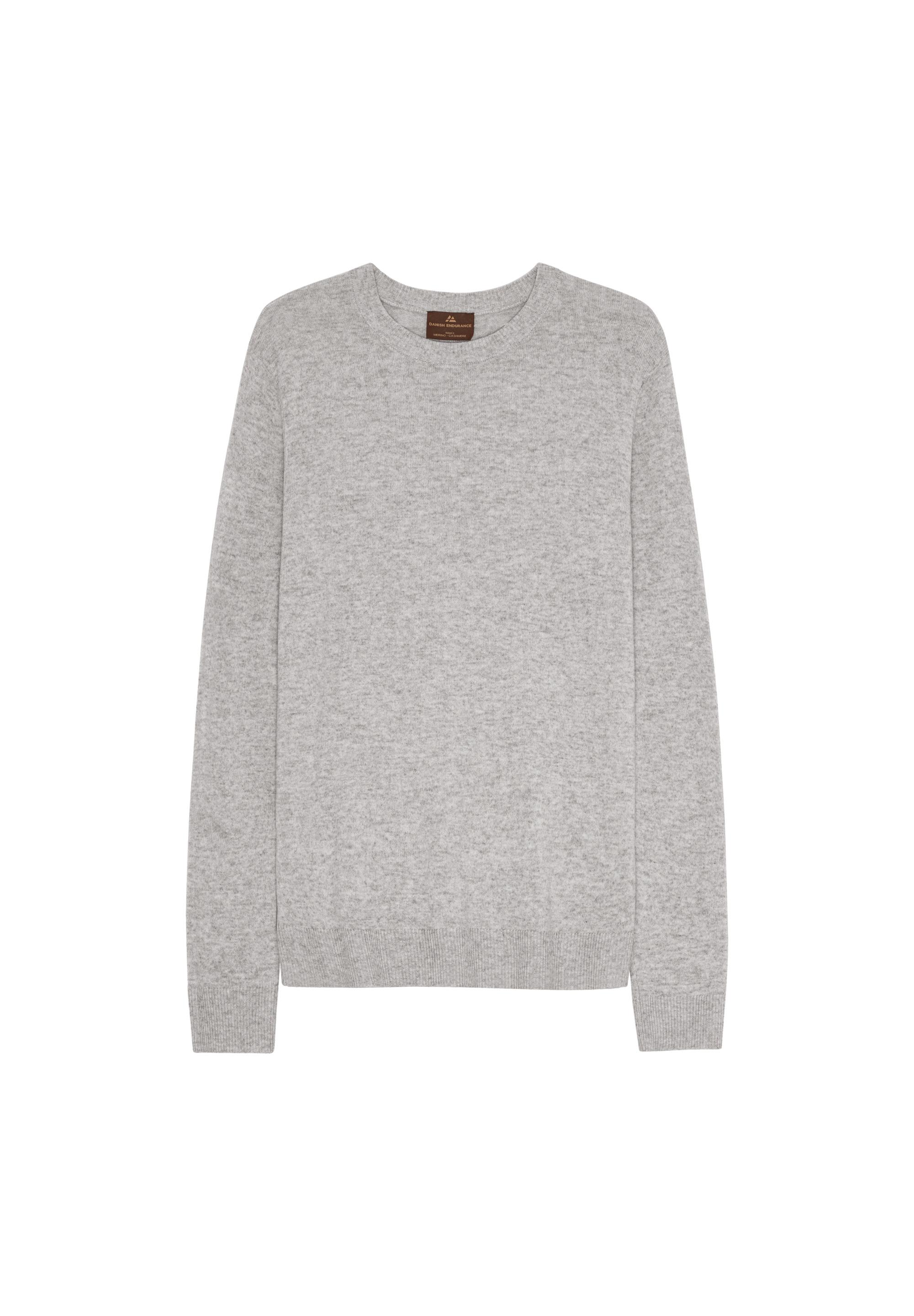 DANISH ENDURANCE Premium Knit Pullover Rundhalspullover Herren - hellgrau