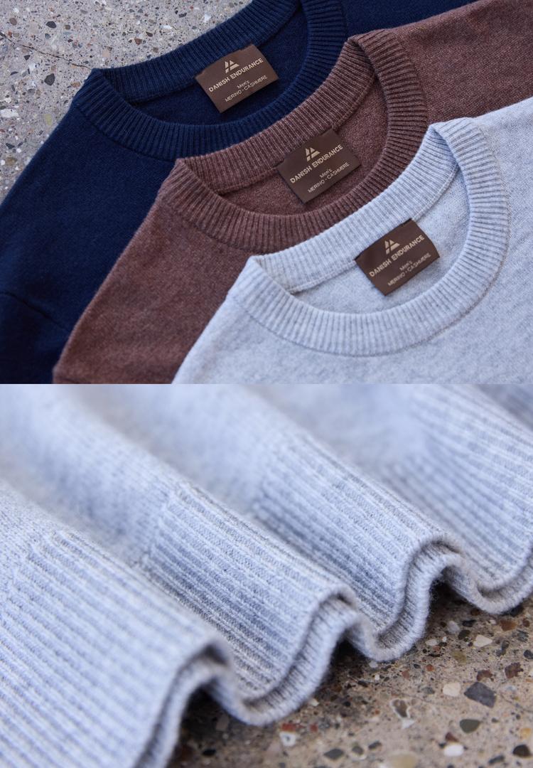 DANISH ENDURANCE DANISH ENDURANCE Premium Knit Pullover Rundhalspullover Herren - hellgrau - 0 | SportScheck