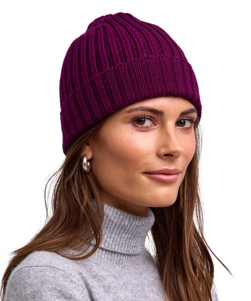 Rückansicht von Falke Merino X-Fine Ribbed Beanie Beanie vendetta (8704)
