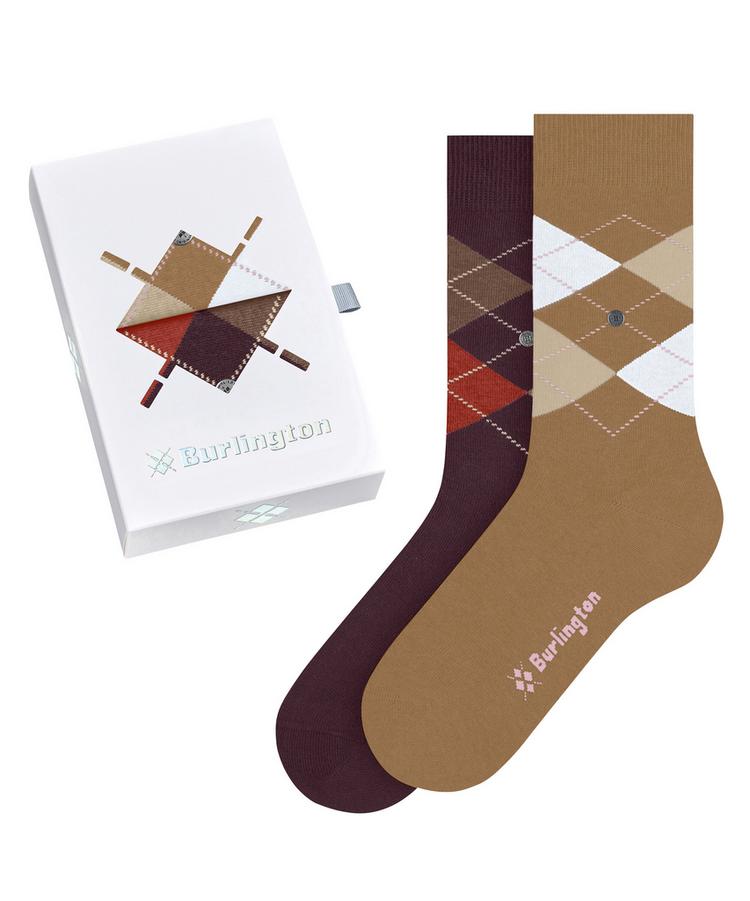 Burlington Burlington Basic Gift Box Argyle 2-Pack SO Socken Damen - gold (0089) - 0 | SportScheck
