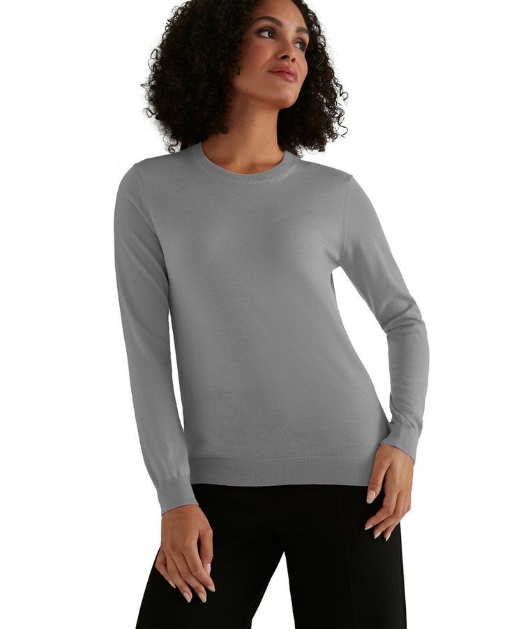 Falke Falke Crew Neck New Merino Strickpullover Damen - light grey (3400) - 0 | SportScheck