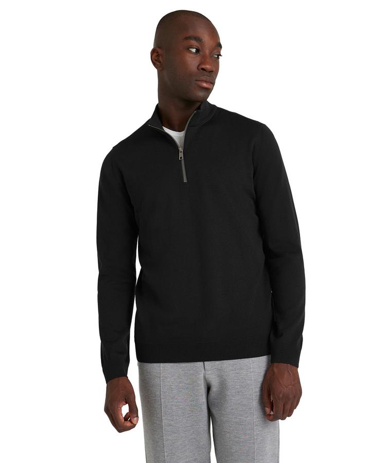Falke Falke Merino X-Fine Half-Zip Strickpullover Herren - black (3000) - 0 | SportScheck