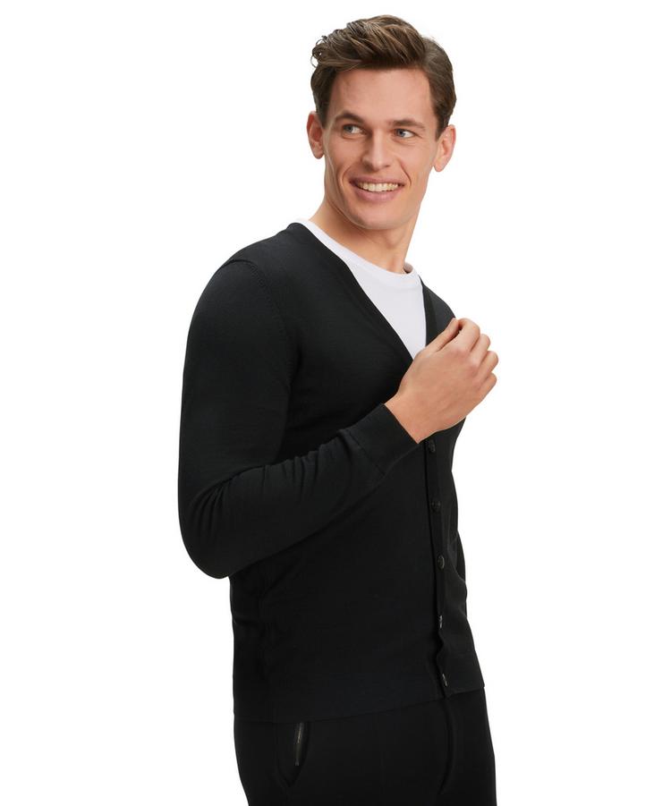 Falke Falke Merino X-Fine Cardigan Strickpullover Herren - black (3000) - 3 | SportScheck