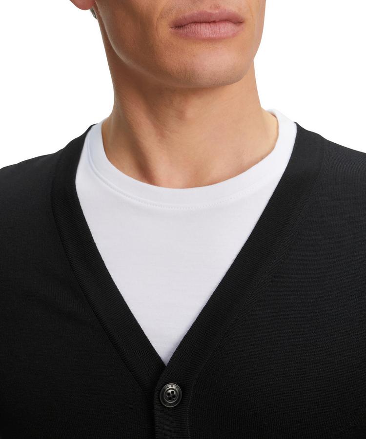 Falke Falke Merino X-Fine Cardigan Strickpullover Herren - black (3000) - 4 | SportScheck