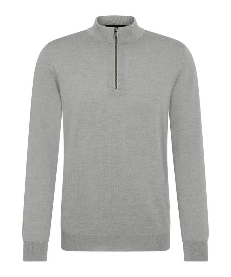 Falke Falke Merino X-Fine Half-Zip Strickpullover Herren - light grey (3400) - 0 | SportScheck